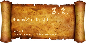 Bednár Kitti névjegykártya