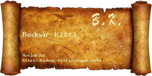 Bednár Kitti névjegykártya